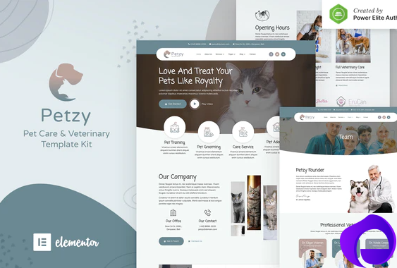 Petzy – Pet Care Veterinary Elementor Template Kit