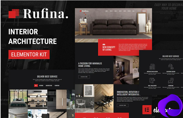 Rufina Interior Architecture Elementor Template Kit
