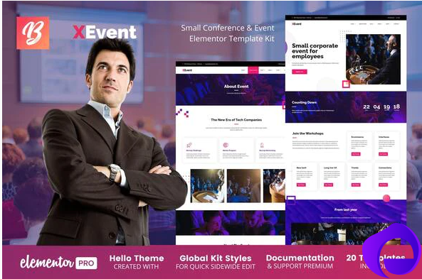 XEvent Small Conference Event Elementor Template Kit