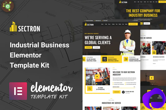 Sectron Industrial Business Elementor Template Kit
