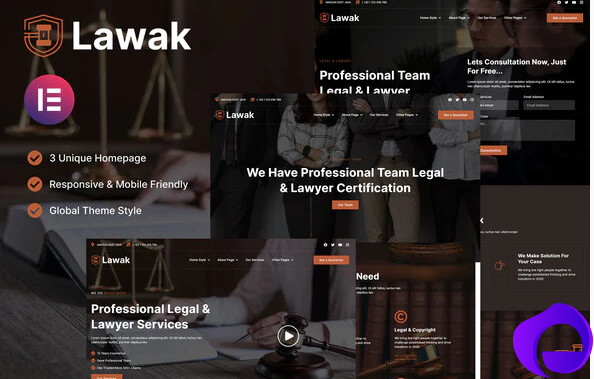 Lawak Legal Lawyer Services Elementor Template Kit