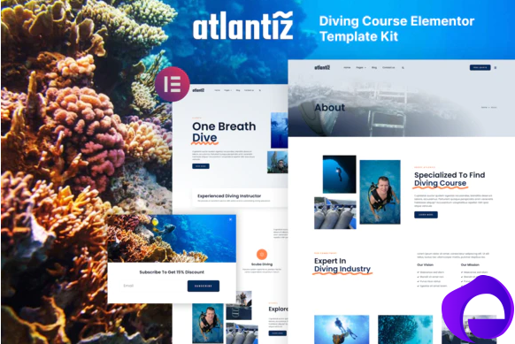Atlantiz Diving School Elementor Template Kit 1
