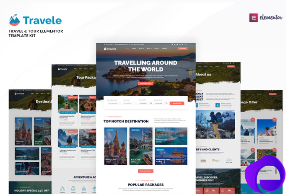 Travele – Travel Tour Agency Elementor Template Kit