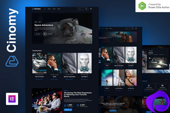 Cinomy – Movie TV Streaming Services Elementor Template Kit 1