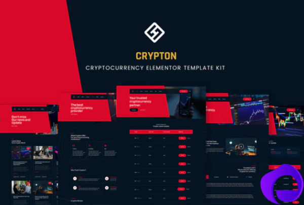 Crypton Cryptocurrency Elementor Template Kit