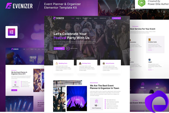 Evenizer – Event Planner Organizer Elementor Template Kit