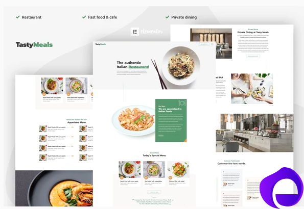 TastyMeals Restaurant Cafe Elementor Template Kit