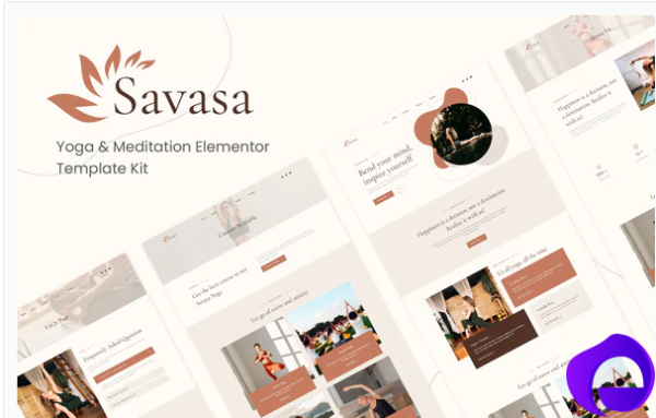 Savasa Yoga Meditation Elementor Template Kit