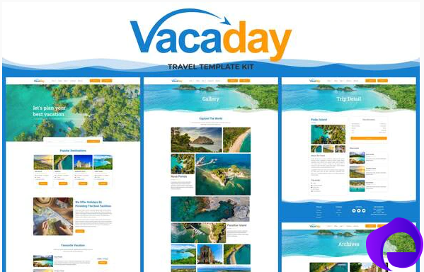 Vacaday Travel Agency Elementor Template Kit