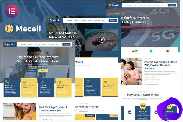 Mecell Internet Connection Home Wifi Business Services Elementor Template Kit