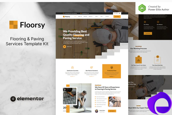Floorsy – Flooring Paving Services Elementor Template Kit