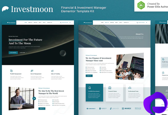 Investmoon – Finance Investment Manager Elementor Template Kit