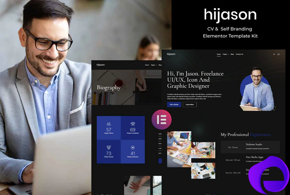 HiJason CV Self Branding Elementor Template Kit