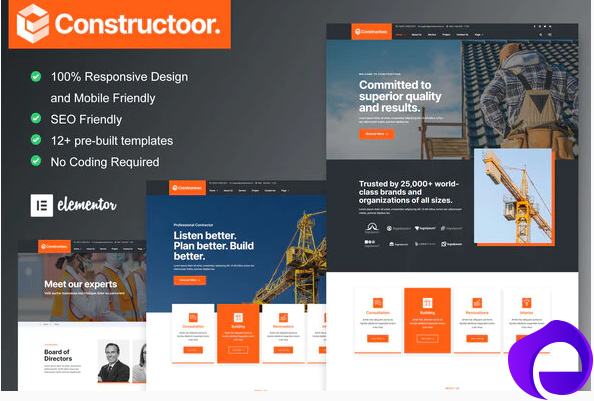 Constructoor Construction Building Elementor Template Kit