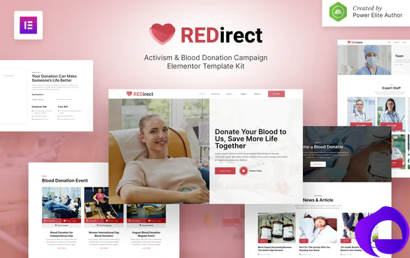 Redirect – Blood Donation Campaign Activism Elementor Template Kit