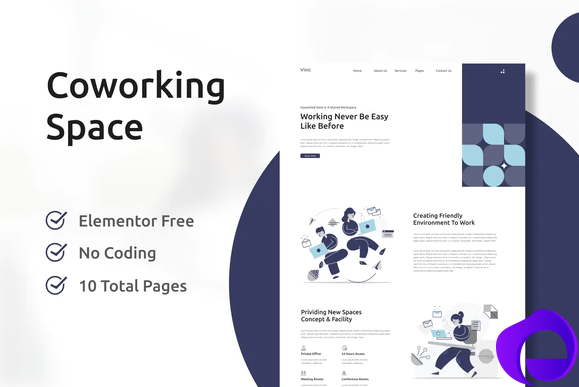 Vinic Coworking Space Elementor Template Kit