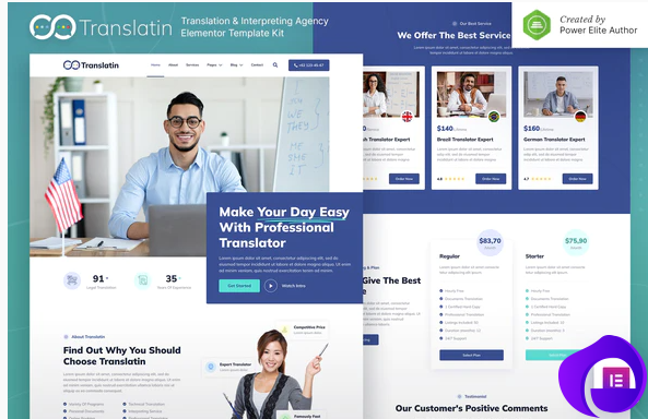 Translatin – Translation Services Interpreting Agency Elementor Template Kit