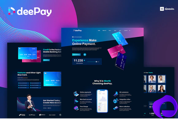DeePay Card Payment Online Banking Elementor Template Kit