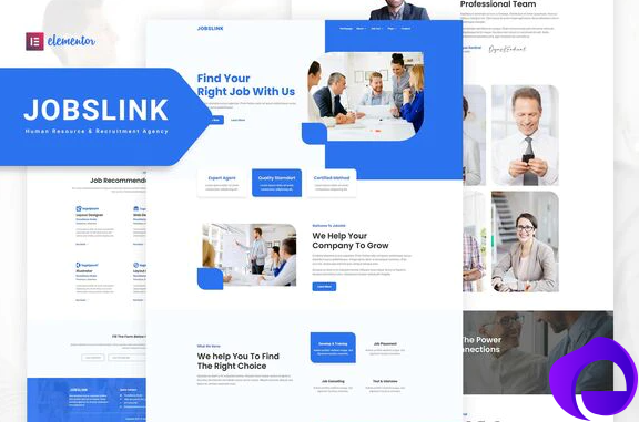 Jobslink – Human Resource Recruitment Agency Elementor Template Kit