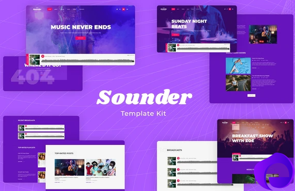 Sounder Internet Radio Streaming Elementor Template Kit