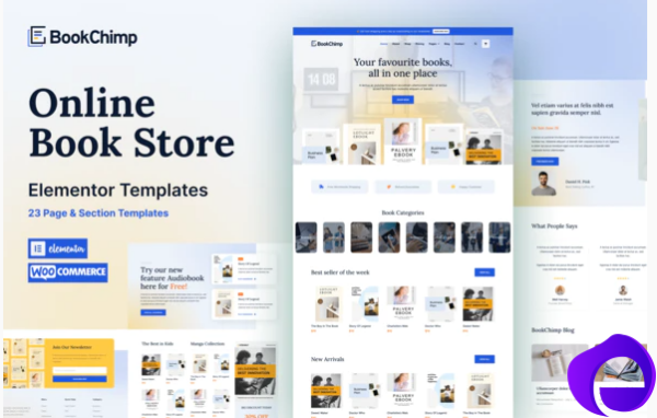 BookChimp Online Book Store Website Elementor Template Kit