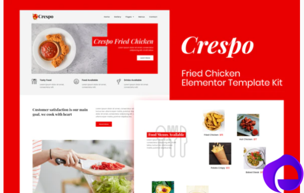 Crespo Fast Food Restaurant Elementor Template Kit