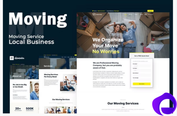Moving Service Local Business Elementor Template Kit