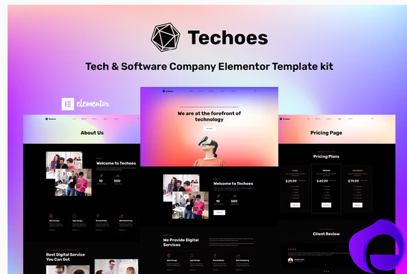 Techoes Tech Software Company Elementor Template kit