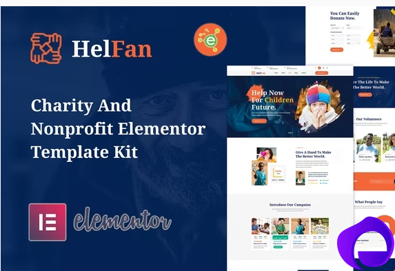 HelFan Charity and Nonprofit Elementor Template Kit