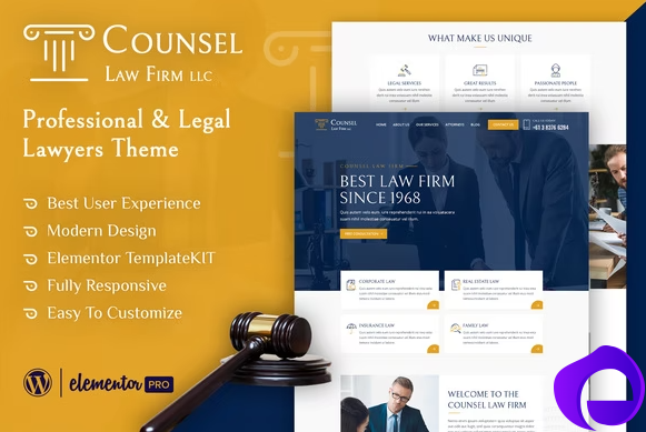 Counsel Law Firm Elementor Template Kit
