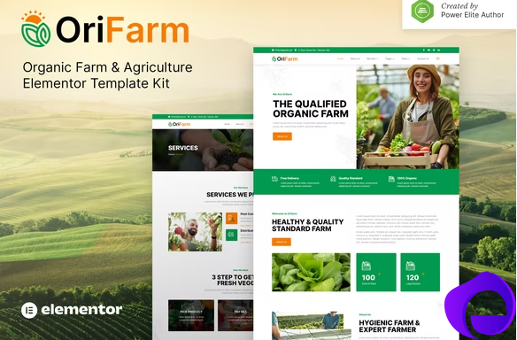 OriFarm – Organic Farm Agriculture Elementor Template Kit