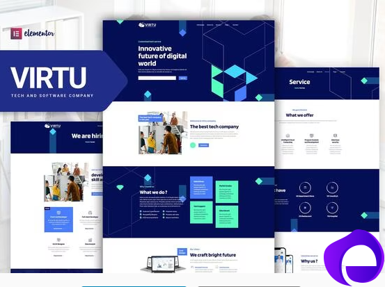 Virtu Tech Software Company Elementor Template kit
