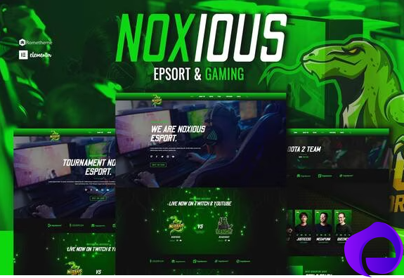 Noxious Esport Gaming Elementor Template kit