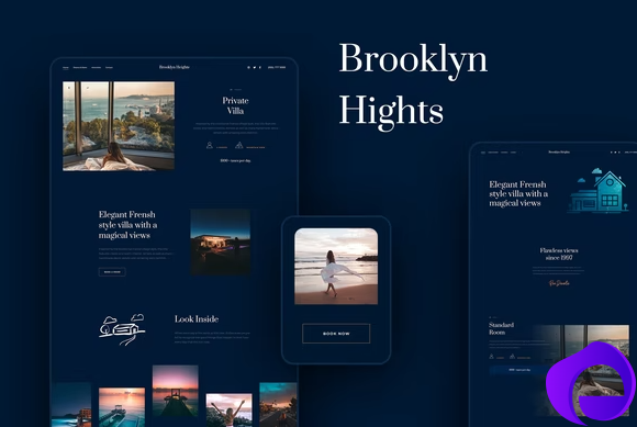 Brooklyn Heights Private Villa Hotel Elementor Template Kit