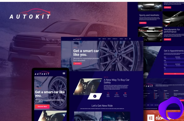AutoKit Auto Dealership Car Listing Elementor Template Kit