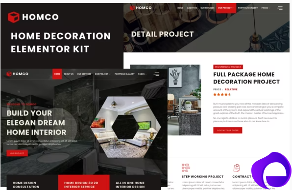Homco Home Interior Design Services Elementor Template Kit