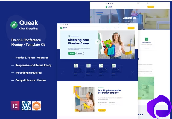 Queak Cleaning Service Elementor Template Kit