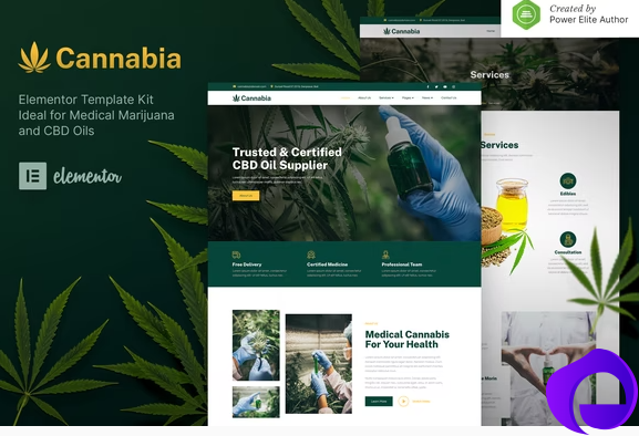 Cannabia – Medical Marijuana CBD Oil Elementor Template Kit
