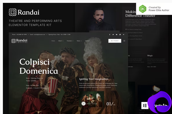 Randai – Theater Entertainment Performing Arts Elementor Template Kit