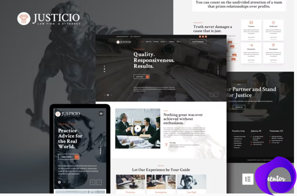 Justicio Law Firm Attorney Elementor Template Kit