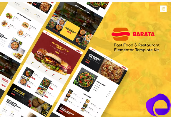 Barata Fast Food Burger Elementor Template Kit