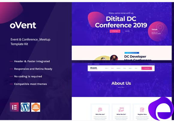 Ovent Event Conference Meetup Elementor Template Kit