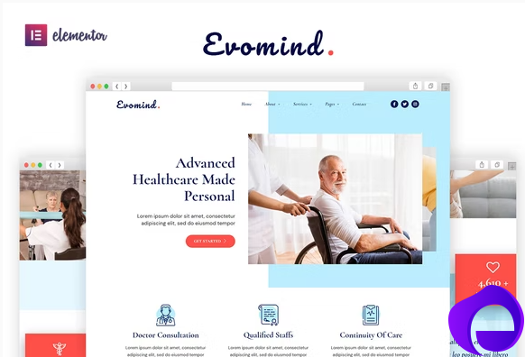 Evomind Home Healthcare Services Elementor Template Kit 1