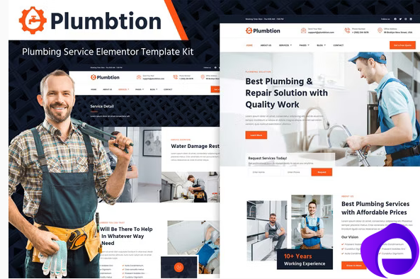 Plumbtion – Plumbing Services Elementor Template Kit 1