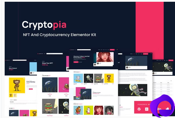 Cryptopia NFT Crypto Sales Elementor Template Kit 1
