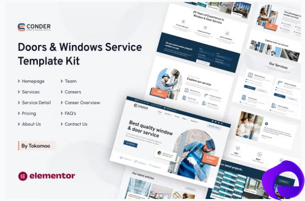 Conder Doors Windows Service Elementor Template Kit