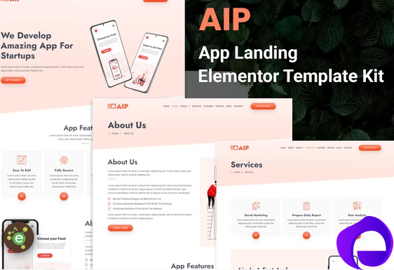 Aip App Landing Elementor Template Kit