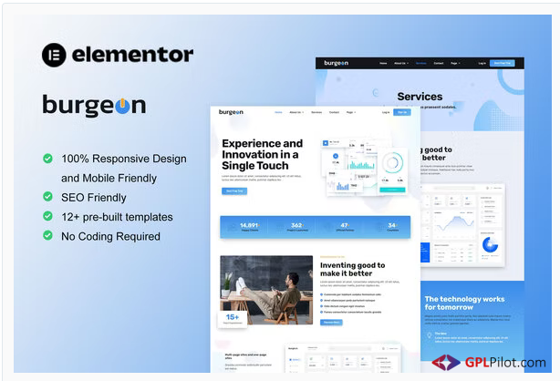 Burgeon - Tech Startup Business Elementor Template Kit 1 Burgeon - Tech Startup Business Elementor Template Kit