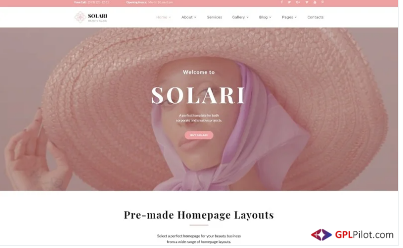 Solari - Beauty Salon HTML5 Website Template