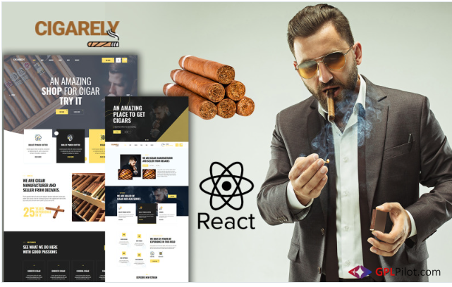 Cigarely - Cigar Shop React Website Template 1 Cigarely - Cigar Shop React Website Template